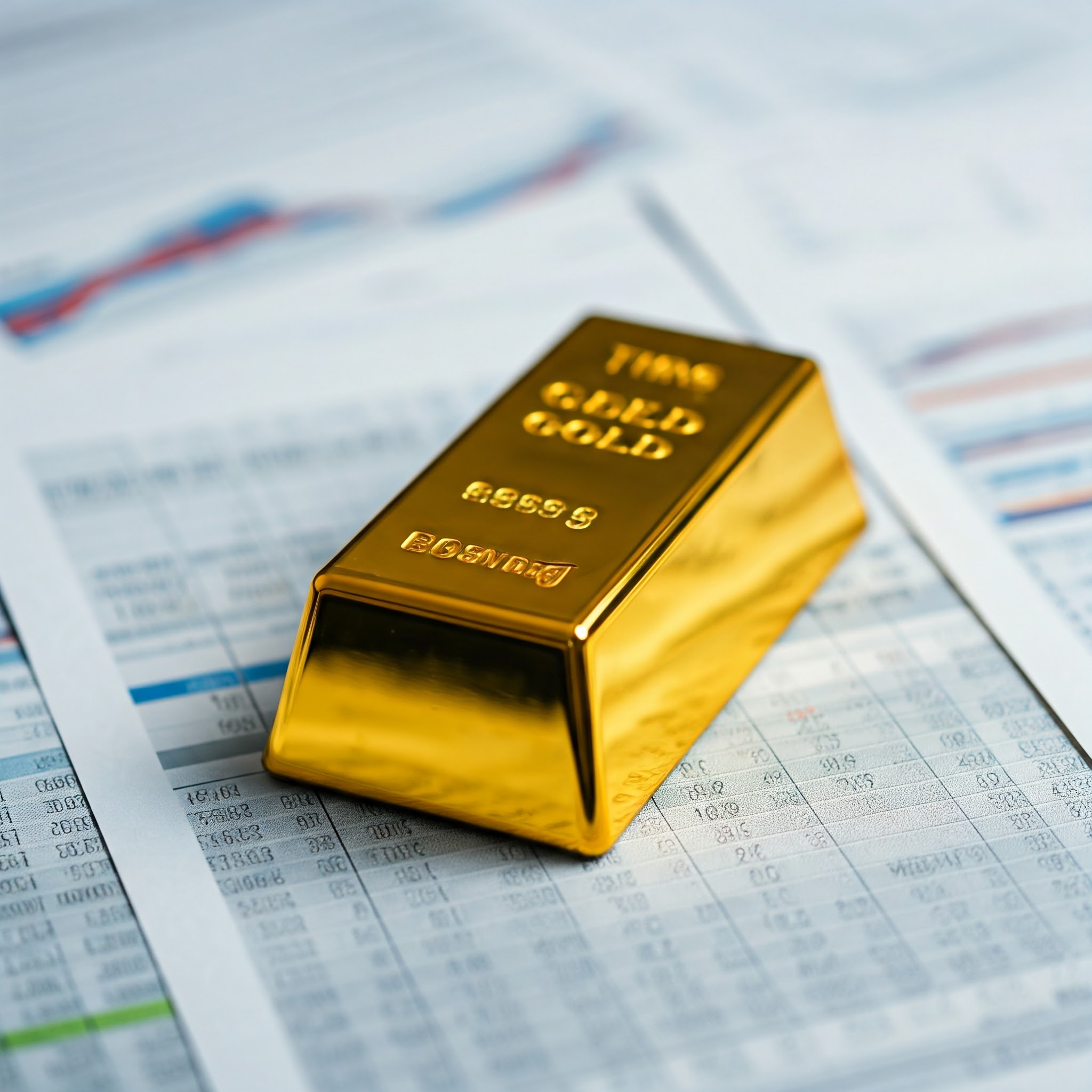 gold bar on stock paper